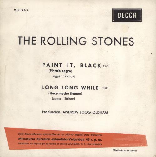 The Rolling Stones Paint It, Black - VG 7" vinyl single (7 inch record / 45) Spanish ROL07PA778358