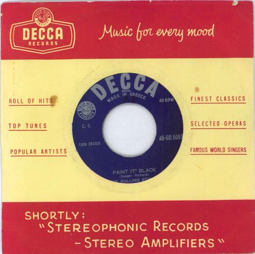 The Rolling Stones Paint It, Black 7" vinyl single (7 inch record / 45) Greek ROL07PA795328