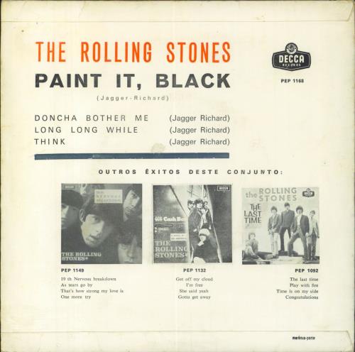 The Rolling Stones Paint It, Black 7" vinyl single (7 inch record / 45) Portuguese ROL07PA825848