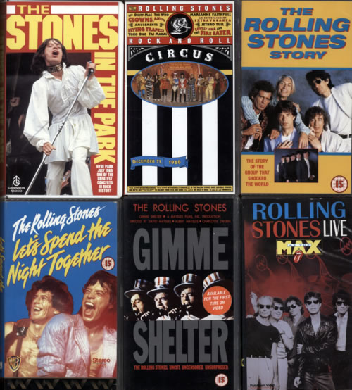 The Rolling Stones Quantity of 6 Videos video (VHS or PAL or NTSC) UK ROLVIQU617363