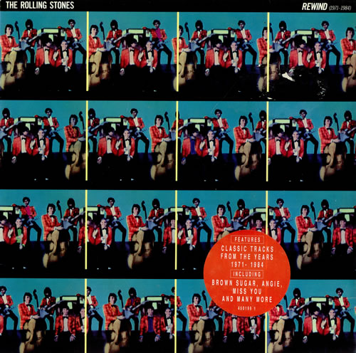 The Rolling Stones Rewind 1971-1984 - Stickered sleeve vinyl LP album (LP record) UK ROLLPRE331698