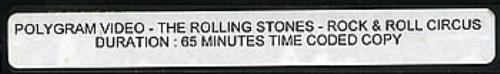 The Rolling Stones Rock & Roll Circus video (VHS or PAL or NTSC) UK ROLVIRO299534