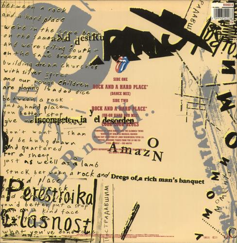 The Rolling Stones Rock And A Hard Place (Dance Mix) - Song Hype Stickered Sleeve 12" vinyl single (12 inch record / Maxi-single) UK ROL12RO88257