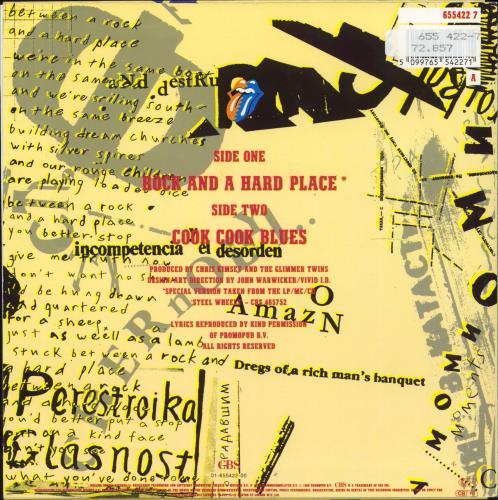 The Rolling Stones Rock And A Hard Place - German Hype Stickered 7" vinyl single (7 inch record / 45) German ROL07RO792366
