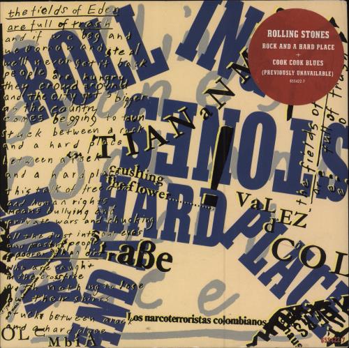 The Rolling Stones Rock And A Hard Place - Hype Stickered 7" vinyl single (7 inch record / 45) UK ROL07RO780971