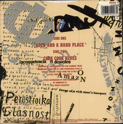 The Rolling Stones Rock And A Hard Place - Hype Stickered 7" vinyl single (7 inch record / 45) UK ROL07RO780971