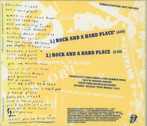 The Rolling Stones Rock And A Hard Place CD single (CD5 / 5") US ROLC5RO34911