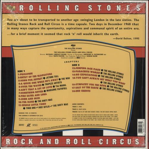 The Rolling Stones Rock And Roll Circus laserdisc / lazerdisc US ROLLZRO876670