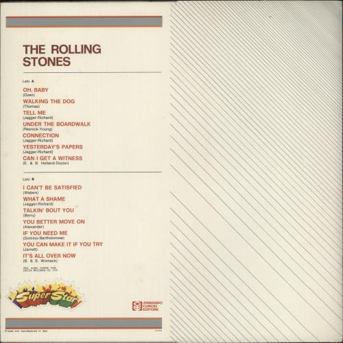 The Rolling Stones Rolling Stones vinyl LP album (LP record) Italian ROLLPRO881022
