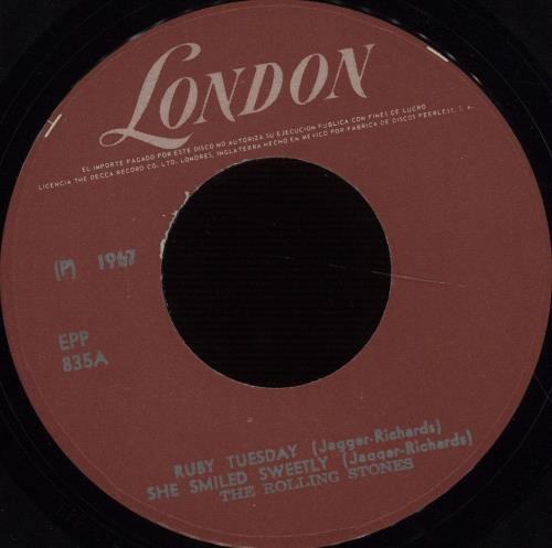 The Rolling Stones Ruby Tuesday EP - 9th 7" vinyl single (7 inch record / 45) Mexican ROL07RU103909