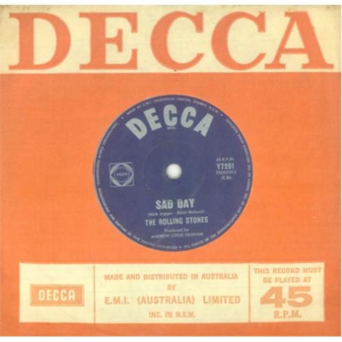 The Rolling Stones Sad Day 7" vinyl single (7 inch record / 45) Australian ROL07SA421113