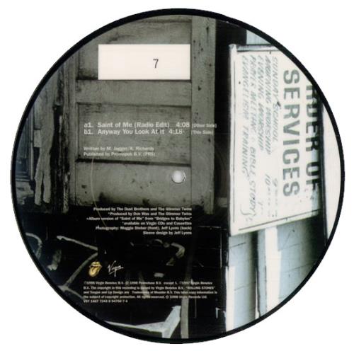 The Rolling Stones Saint Of Me - Number 7 7" vinyl picture disc (7 inch picture disc single) UK ROL7PSA508353