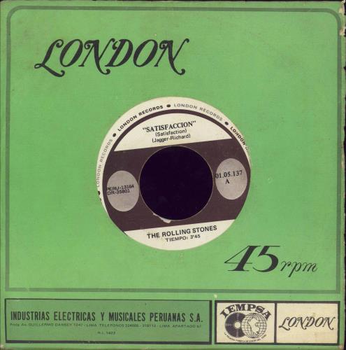 The Rolling Stones Satisfaccion 7" vinyl single (7 inch record / 45) Peruvian ROL07SA648349
