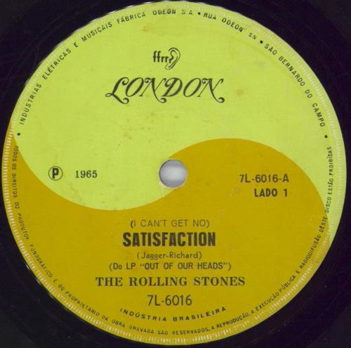 The Rolling Stones Satisfaction 7" vinyl single (7 inch record / 45) Brazilian ROL07SA773967