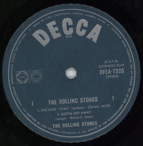 The Rolling Stones She Said Yeah - 2nd 7" vinyl single (7 inch record / 45) Australian ROL07SH211998