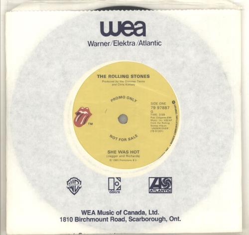 The Rolling Stones She Was Hot 7" vinyl single (7 inch record / 45) Canadian ROL07SH713538
