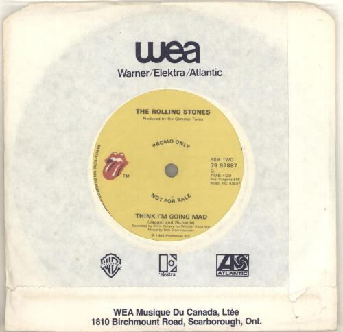 The Rolling Stones She Was Hot 7" vinyl single (7 inch record / 45) Canadian ROL07SH97107
