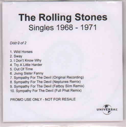 The Rolling Stones Singles 1968-1971 [Volume Three] CD-R acetate UK ROLCRSI319375