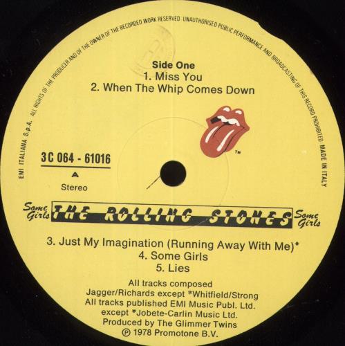 The Rolling Stones Some Girls - P/G/Y/B - Uncensored vinyl LP album (LP record) Italian ROLLPSO727090
