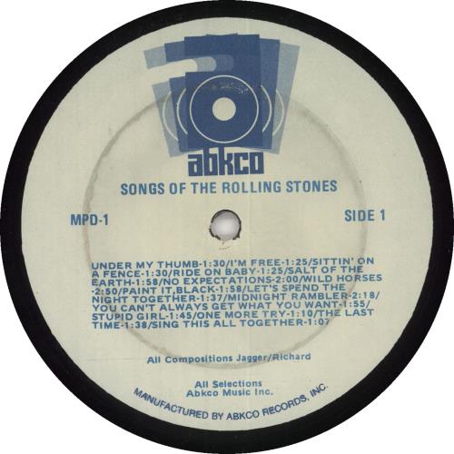 The Rolling Stones Songs Of The Rolling Stones - 2nd vinyl LP album (LP record) US ROLLPSO128645