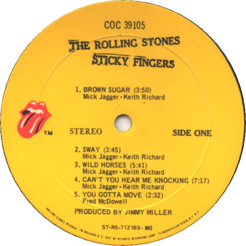 The Rolling Stones Sticky Fingers - 2nd - 'CORT' vinyl LP album (LP record) US ROLLPST592492