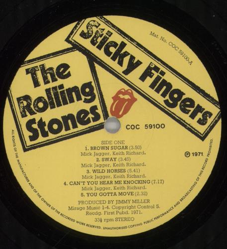The Rolling Stones Sticky Fingers - BLANK vinyl LP album (LP record) UK ROLLPST342182