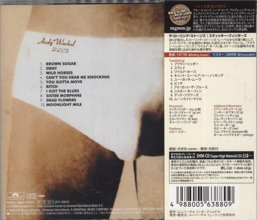 The Rolling Stones Sticky Fingers - SHM-CD SHM CD Japanese ROLHMST847734