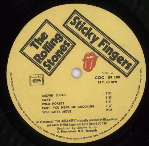 The Rolling Stones Sticky Fingers - STAR vinyl LP album (LP record) French ROLLPST892833