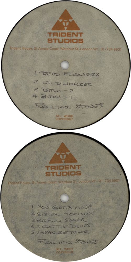 The Rolling Stones Sticky Fingers Pre-Production Acetate acetate UK ROLATST618180