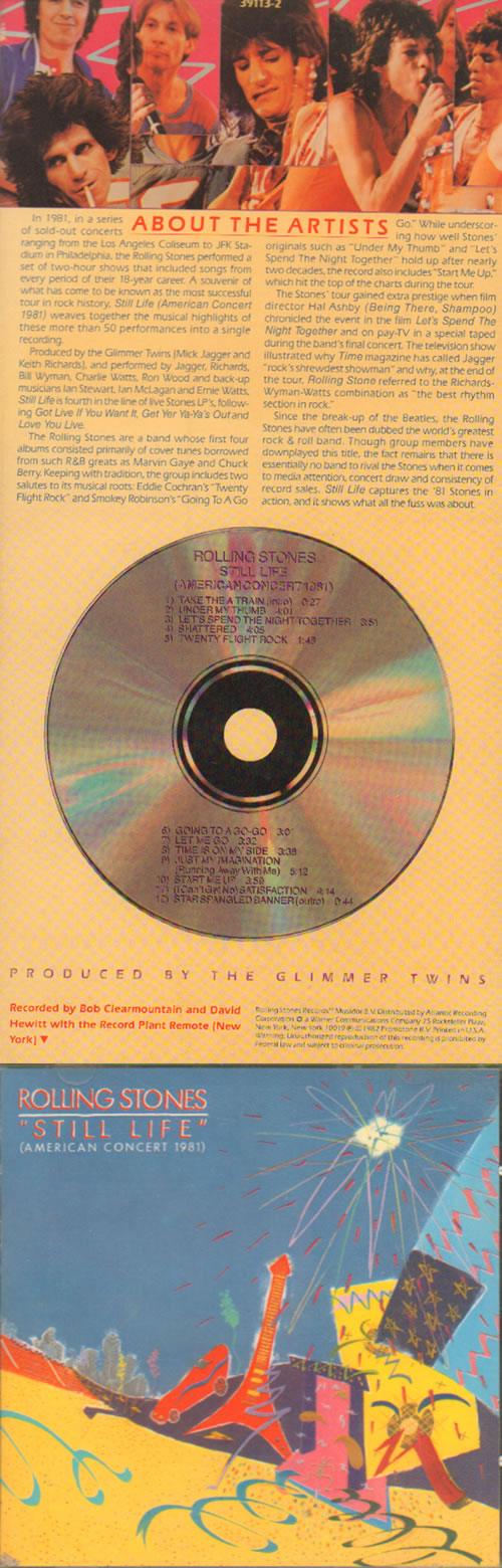 The Rolling Stones Still Life (American Concert 1981) - 1st CD album (CDLP) US ROLCDST642419