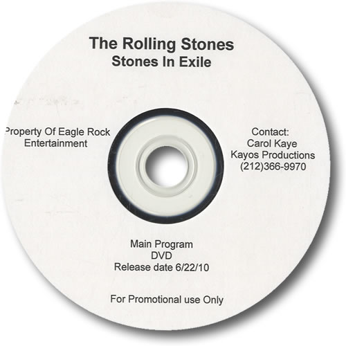 The Rolling Stones Stones In Exile promo DVD-R US ROLDRST520437