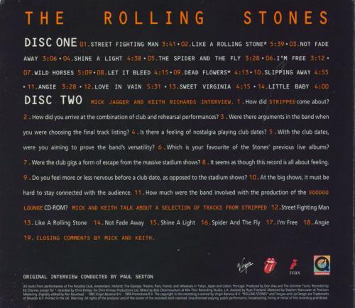 The Rolling Stones Stripped + Interview 2 CD album set (Double CD) UK ROL2CST56283