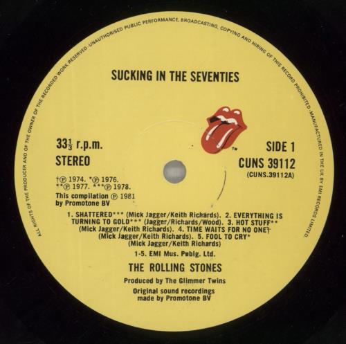 The Rolling Stones Sucking In The Seventies + Inner - EX vinyl LP album (LP record) UK ROLLPSU798059