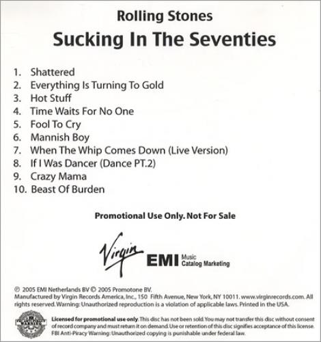 The Rolling Stones Sucking In The Seventies CD-R acetate US ROLCRSU410732