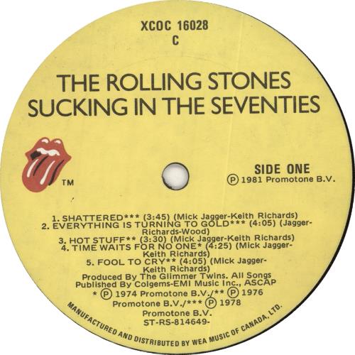 The Rolling Stones Sucking In The Seventies vinyl LP album (LP record) Canadian ROLLPSU617722