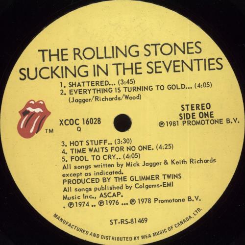 The Rolling Stones Sucking In The Seventies vinyl LP album (LP record) Canadian ROLLPSU708186