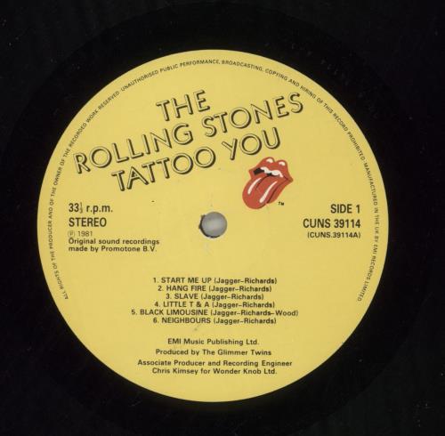 The Rolling Stones Tattoo You - 1st - VG vinyl LP album (LP record) UK ROLLPTA777732