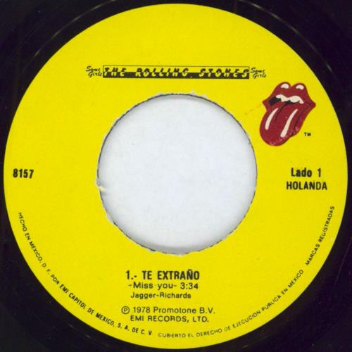 The Rolling Stones Te Extrano + P/S 7" vinyl single (7 inch record / 45) Mexican ROL07TE356519