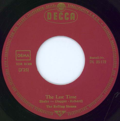 The Rolling Stones The Last Time 7" vinyl single (7 inch record / 45) German ROL07TH344080