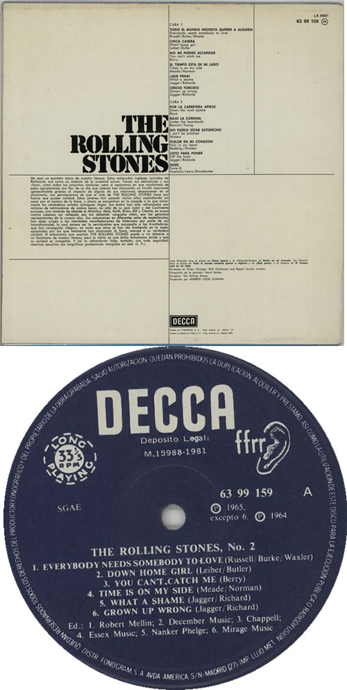 The Rolling Stones The Rolling Stones vinyl LP album (LP record) Spanish ROLLPTH632845