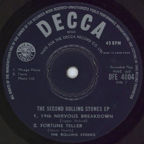 The Rolling Stones The Second Rolling Stones EP - Solid 7" vinyl single (7 inch record / 45) Hong Kong ROL07TH161600