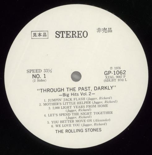 The Rolling Stones Through The Past Darkly vinyl LP album (LP record) Japanese ROLLPTH885608