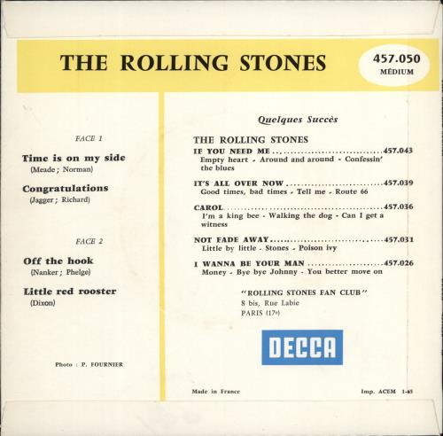 The Rolling Stones Time Is On My Side - 1-65 7" vinyl single (7 inch record / 45) French ROL07TI55423
