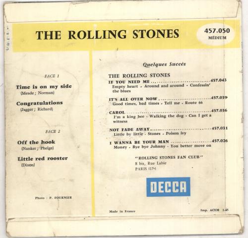 The Rolling Stones Time Is On My Side - VG 7" vinyl single (7 inch record / 45) French ROL07TI692523