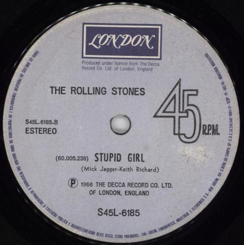 The Rolling Stones Under My Thumb / Stupid Girl 7" vinyl single (7 inch record / 45) Brazilian ROL07UN773909