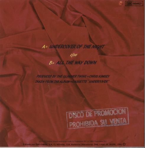 The Rolling Stones Undercover Of The Night 7" vinyl single (7 inch record / 45) Spanish ROL07UN107925