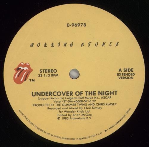 The Rolling Stones Undercover Of The Night 12" vinyl single (12 inch record / Maxi-single) US ROL12UN47041
