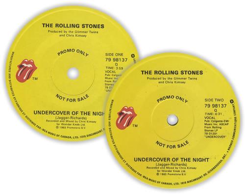 The Rolling Stones Undercover Of The Night 7" vinyl single (7 inch record / 45) Canadian ROL07UN97949