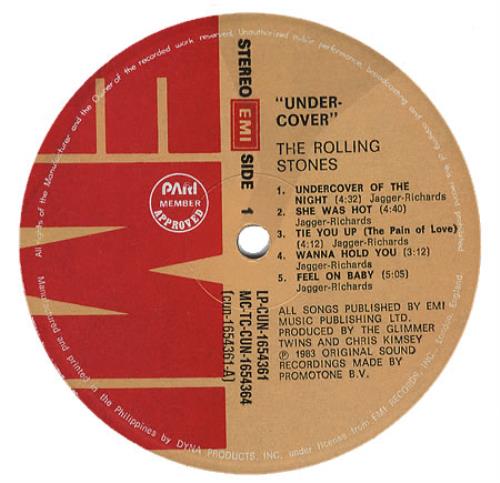 The Rolling Stones Undercover vinyl LP album (LP record) Philippino ROLLPUN368127