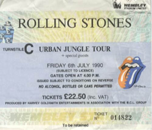 The Rolling Stones Urban Jungle Tour concert ticket UK ROLTIUR345474